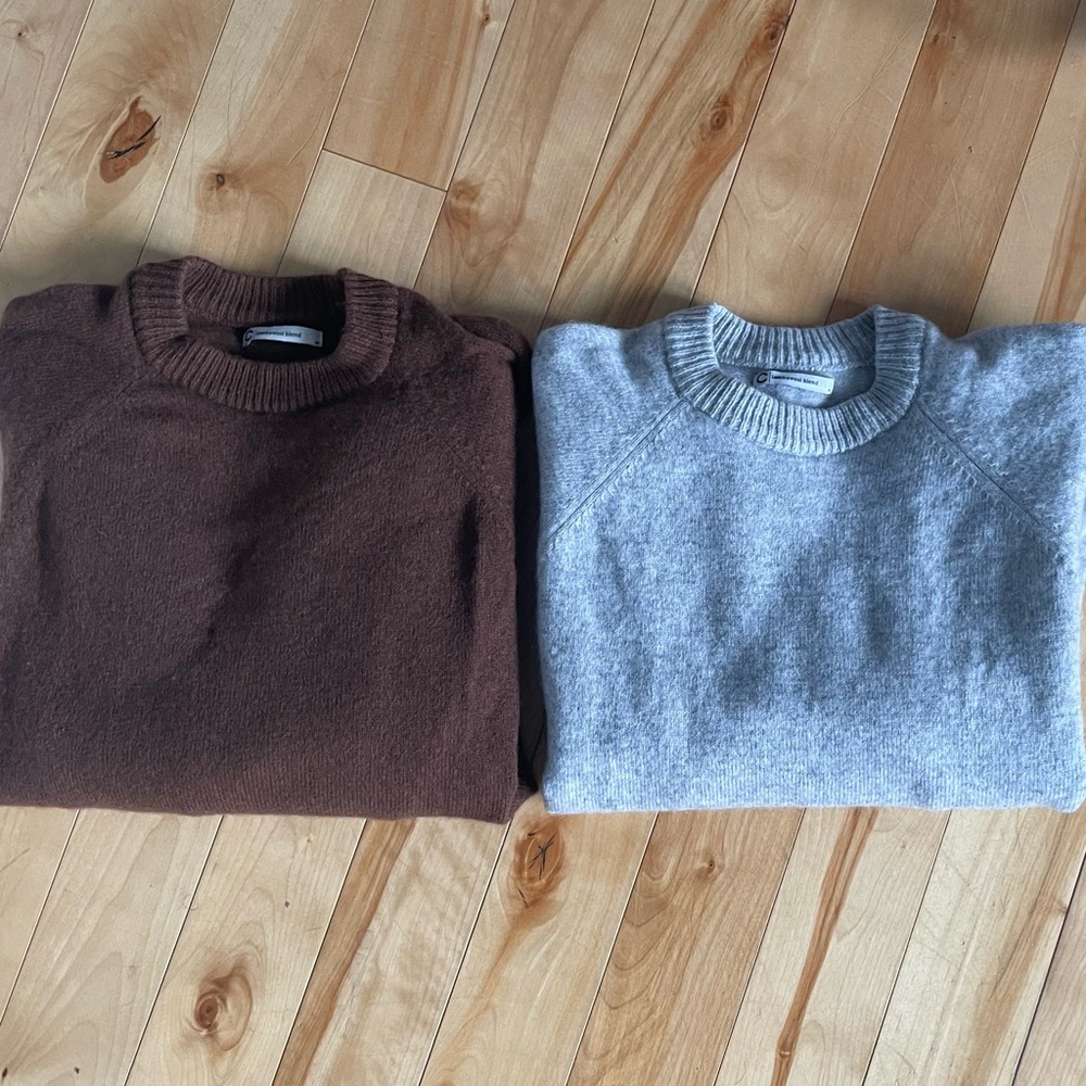 Scandinavian Brown and Gray Crew Neck Sweater Set (both included in the price)